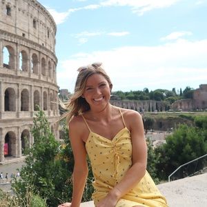 Mini dress - yellow - floral - XS - LA hearts